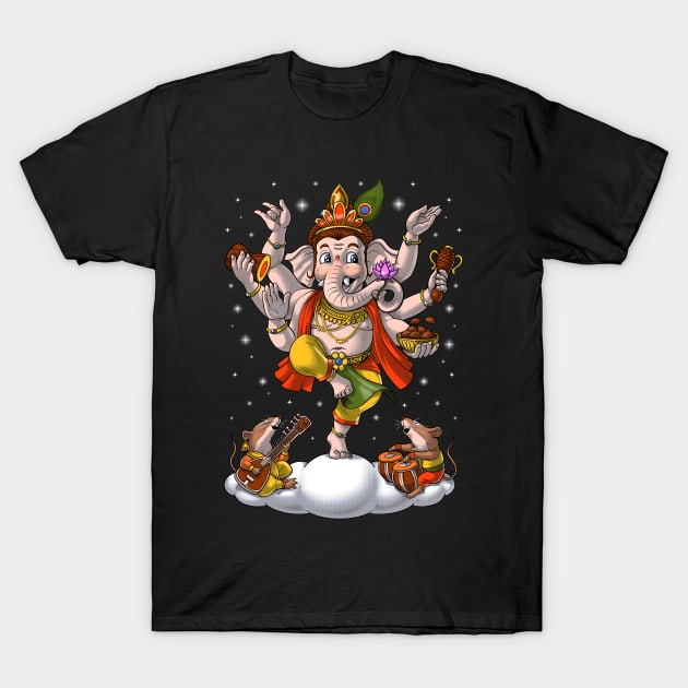 Hindu Elephant Deity Ganesha T-Shirt by underheaven